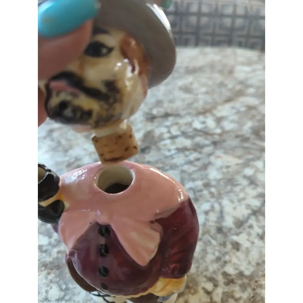 Decanter Outlaw Bandito‎ Vintage Made In Mid century. Has stopper hand painted
